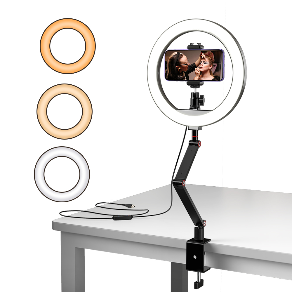 Photography Lighting Options - Apexel-セルフィーリングライト,写真撮影用,オプションのマウント三脚,ライブビデオ用