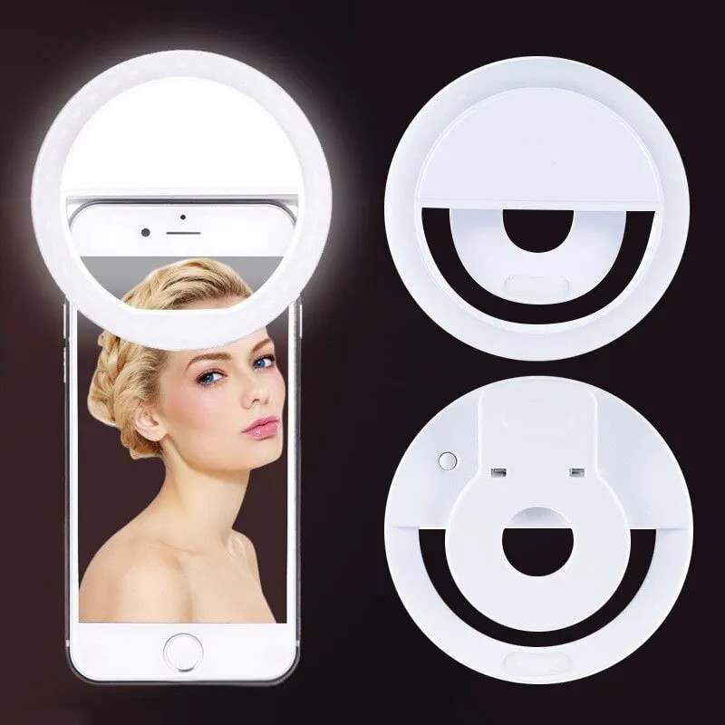 Photography Lighting Professional - USB充電式LEDリングライト,電話クリップ,写真,ビデオ,iPhone, Samsung, Xiaomi用