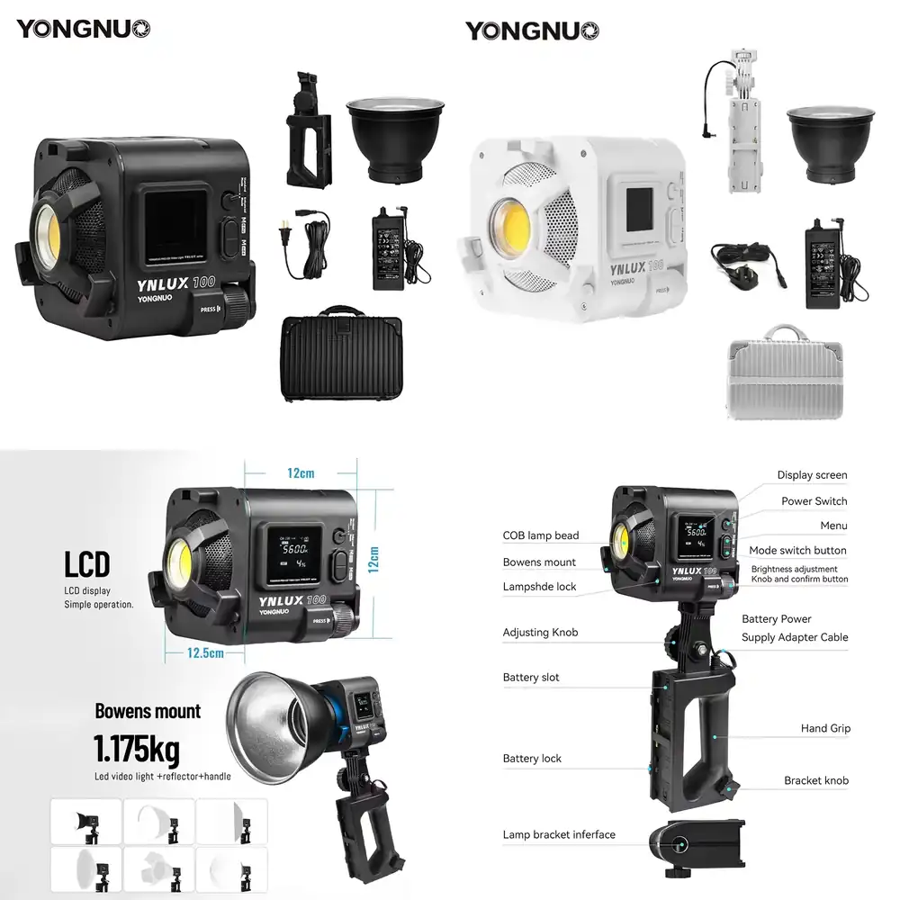 Lighting In Photography Studio - YONGNUO YNLUX100 100W 3200K-5600K コンパクトハンドヘルドLEDビデオCOB撮影用フィルライト（写真スタジオ用）