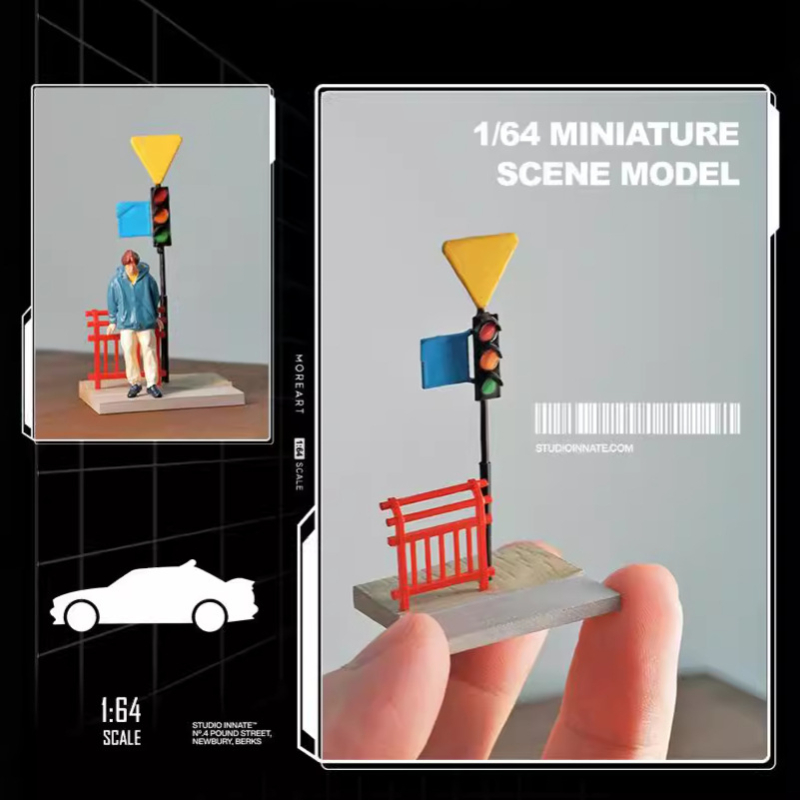 Photography Lighting Simulator Free - 1:64 シミュレーション信号機手すりミニチュアアクションフィギュアモデル街路装飾写真撮影の小道具装飾アクセサリー