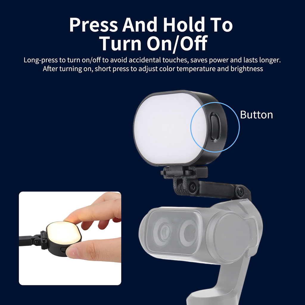 Photography Lighting Angles - Insta360 Luna Ultra用ポータブルジンバルフィルライト、多角度回転、200mAh長時間駆動、ライブストリーム、自撮り、写真撮影用フィルライト