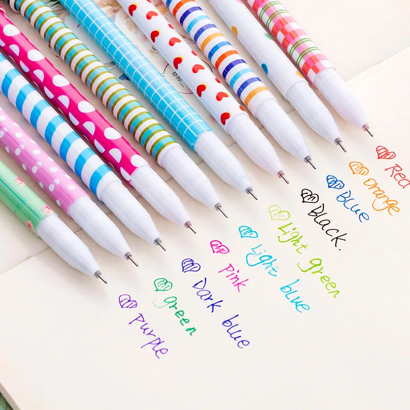 Coloured Gel Set - 10 ピース/箱かわいい文具 10 色ゲルペンセット 0.5 ミリメートルインク漫画動物ユニコーン事務用品新学期クリスマスギフト