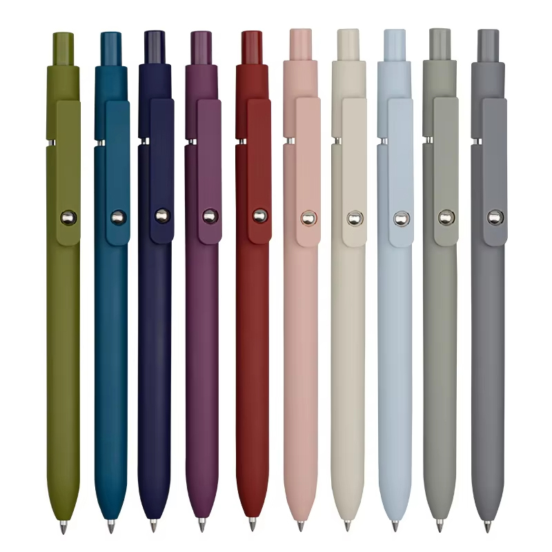 Coloured Gel Set - 5色ゲルペンセット、黒インク、スムーズな書き心地、モランディカラーのゲルペン、学校用筆記具、学生用筆記用ゲルインクペン