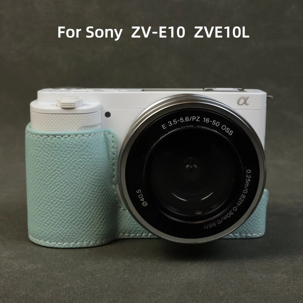 Sony Camera Zv-E10 - ソニーZV-E10 VLOGカメラ用レザー保護ケース。落下防止、防塵、ベースマウント、ZVE10L対応、滑り止めハンドグリップカバー、PUシェル。