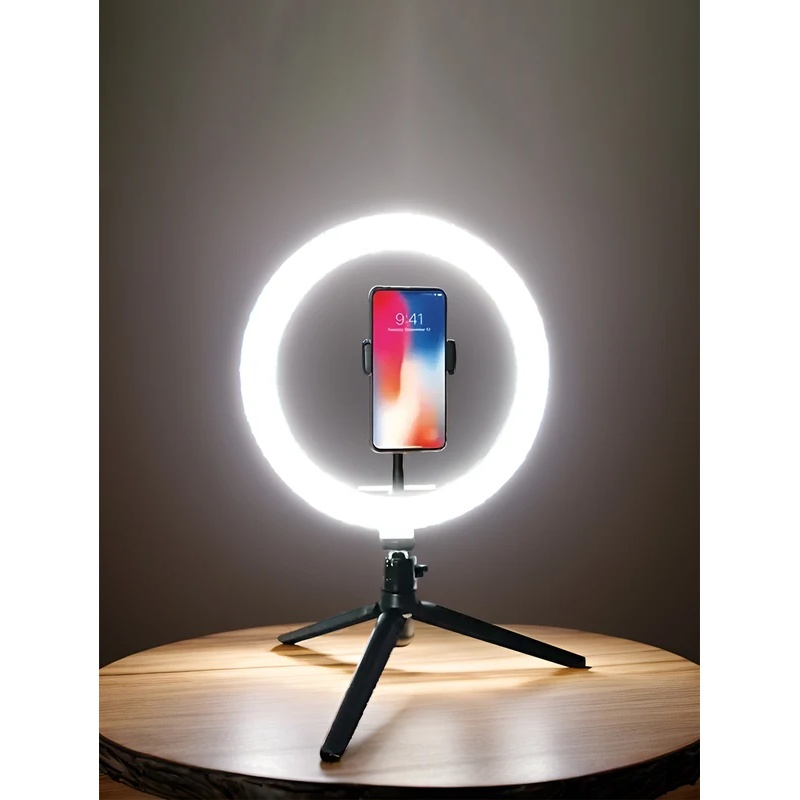 Photography Lighting Professional - Desiontal 26cmリングライト、三脚スタンド付き、写真撮影とビデオ用のRGBポケットフィルライト。 ワンクリックで色を選択できる機能