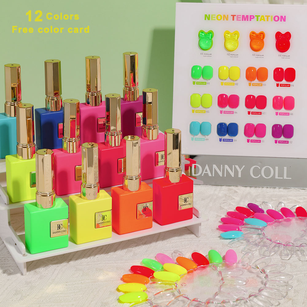 Coloured Gel Set - 蛍光ジェルネイルポリッシュセット,半透明の色,UV LEDワニス,春と夏のマニキュア
