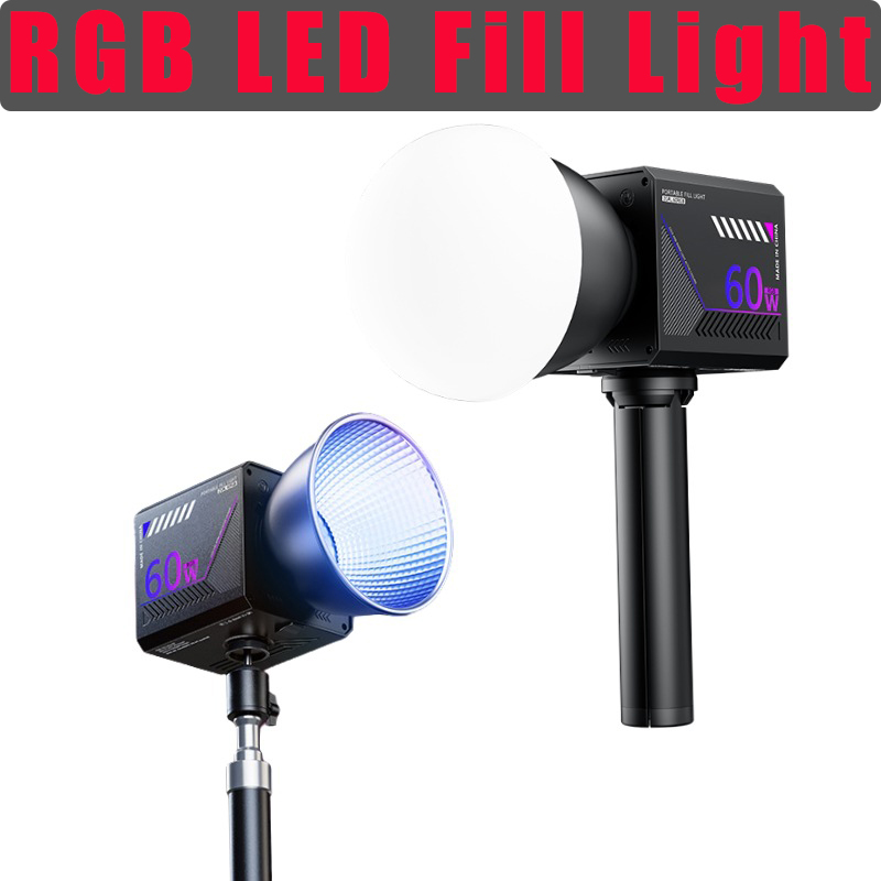 Photography Lighting Meter - 60W RGBビデオライト ポータブルLED撮影スタジオライト 10000mAh充電式 Vlogストリーミング ライブ写真撮影用フィルライト