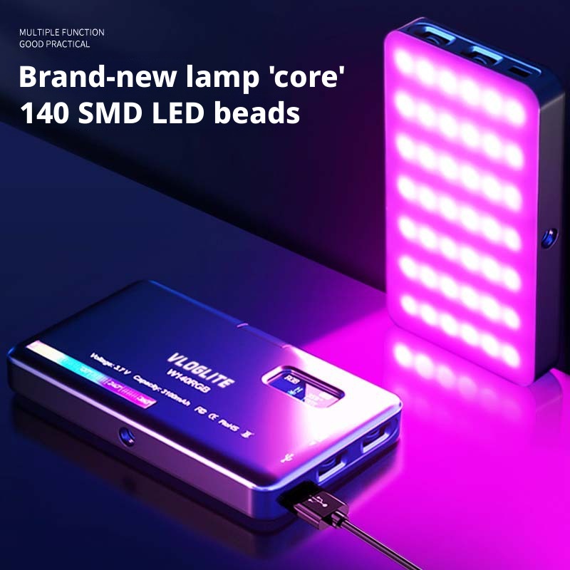 Photography Lighting Meter - モバイルRGBフィルライトコンピュータービデオ会議ライトモバイル写真撮影Vlog撮影ランプLEDミニポータブルポケットランプ