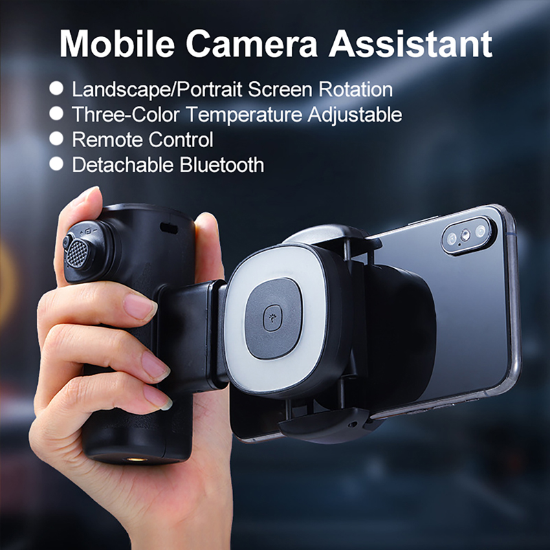 Photography Lighting Angles - 携帯電話用フィルライト、3色のフィルライト付き、角度調整可能、Bluetoothフォーカシング、写真撮影、ライブストリーミング用セルフィー