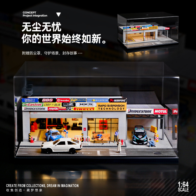 1/64スケールの日本のガレージジオラマ、LEDライト付きミ - Photography Lighting Simulator Free のレビューと価格