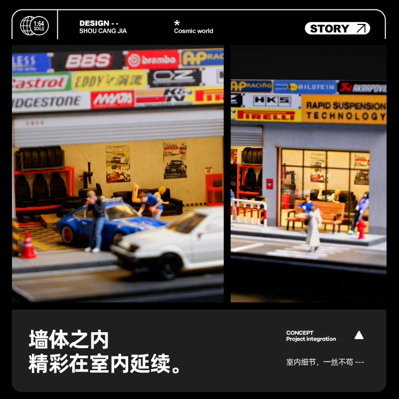 1/64スケールの日本のガレージジオラマ、LEDライト付きミ - Photography Lighting Simulator Free のレビューと価格
