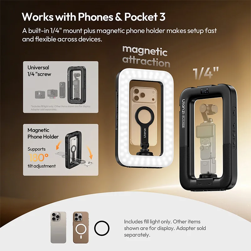 オリジナルUlanzi PL15RGBフィルライト、ハンドヘ - Photography Lighting Professional のレビューと価格
