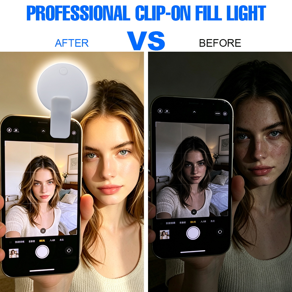 ポータブルクリップオン自撮り補助光 3段階の明るさ 2つのラ - Photography Lighting Portable のレビューと価格