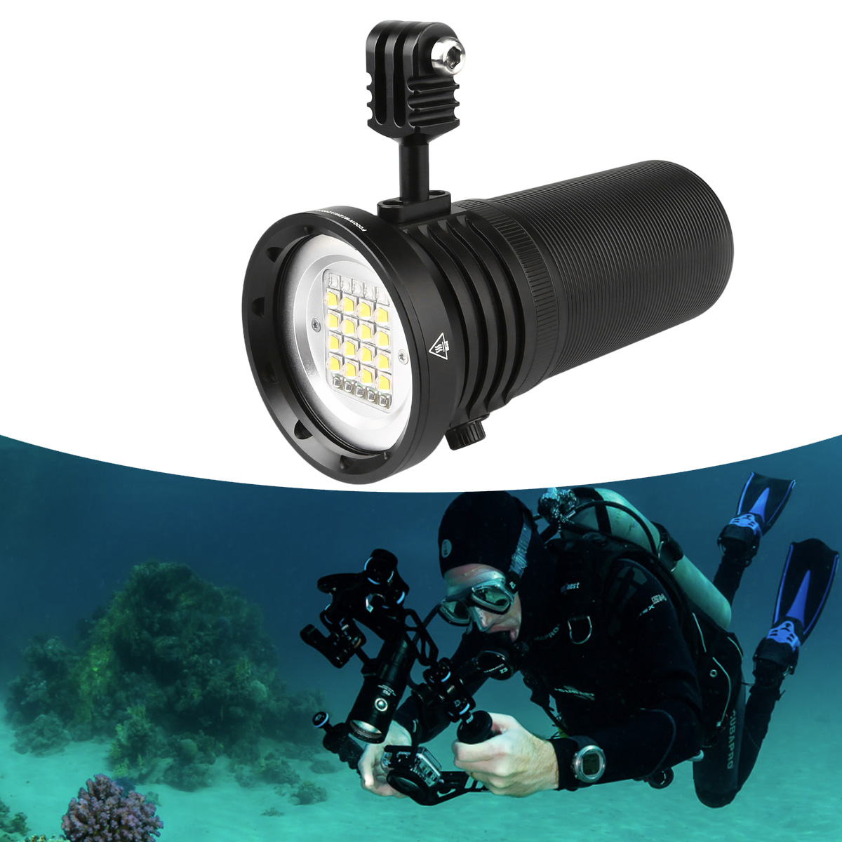 W167充電式LEDダイビングライト 長距離強力UV 395 - Photography Lighting Angles のレビューと価格