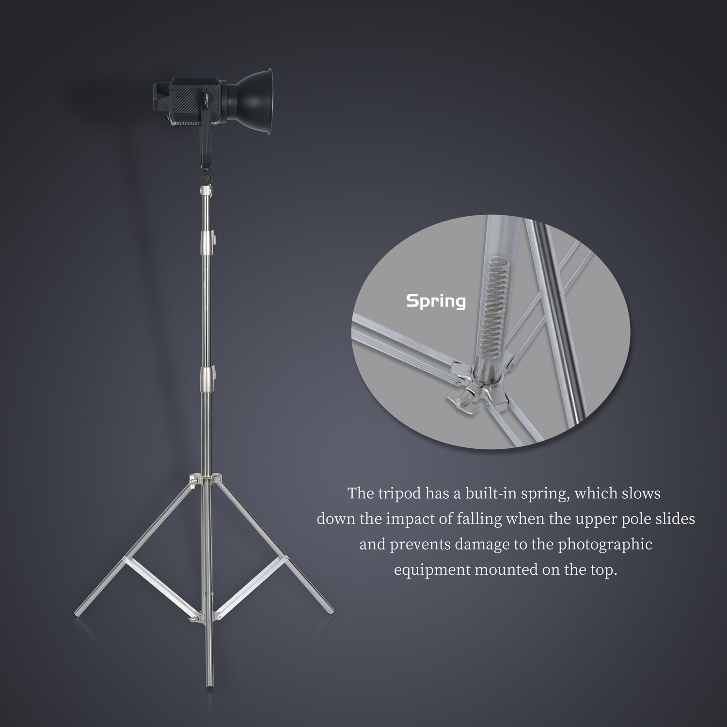 Sh-ステンレス鋼ライトスタンド、LEDライト用三脚サポート - Photography Lighting Triangle のレビューと価格