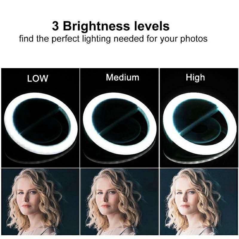 LEDセルフィーリングライト,3レベル調整モード,USB充電 - Quality Photography Lighting のレビューと価格