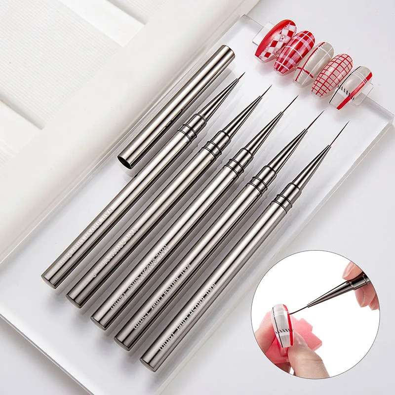 5本セット ネイルアートライナーブラシセット 手描きブラシ  - Coloured Gel Set のレビューと価格