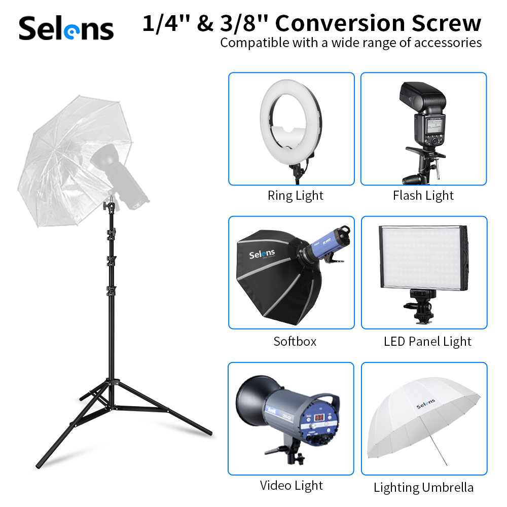 Selens 2.2~3.95m エアクッションライトスタン - Photography Lighting Meter のレビューと価格