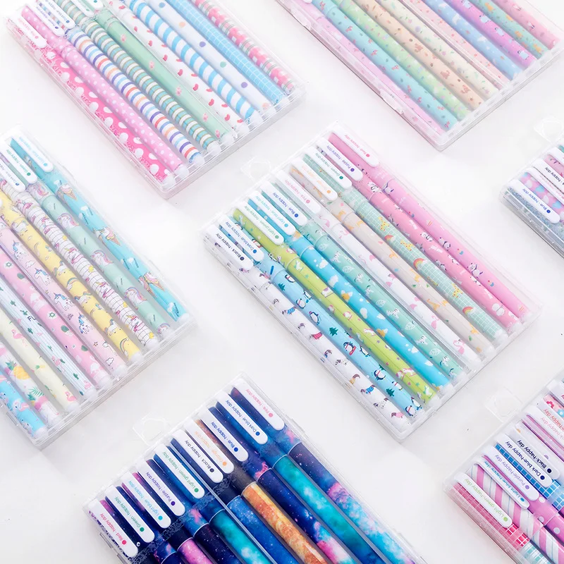 10 ピース/箱かわいい文具 10 色ゲルペンセット 0.5 - Coloured Gel Set のレビューと価格