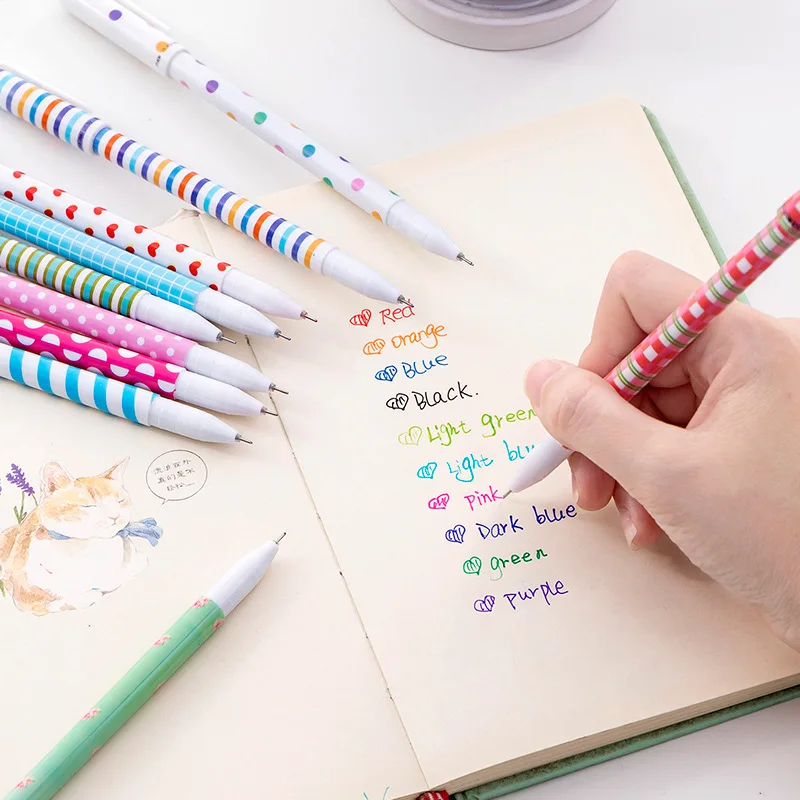 10 ピース/箱かわいい文具 10 色ゲルペンセット 0.5 - Coloured Gel Set のレビューと価格