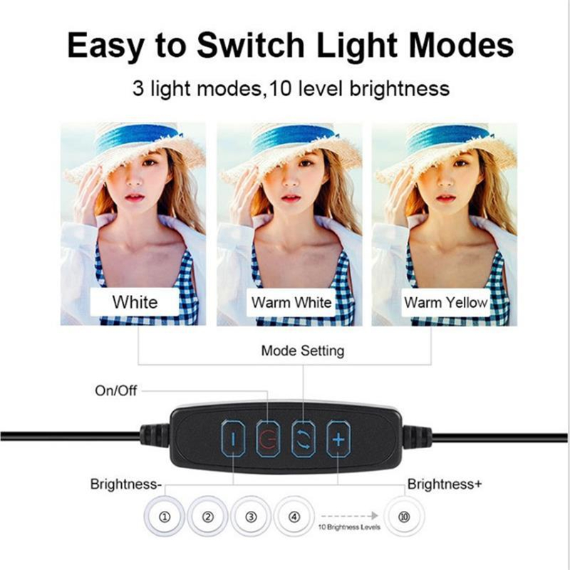 調光可能なLEDリングライト、電話用USB自撮りランプ、ライ - Photography Lighting Meter のレビューと価格