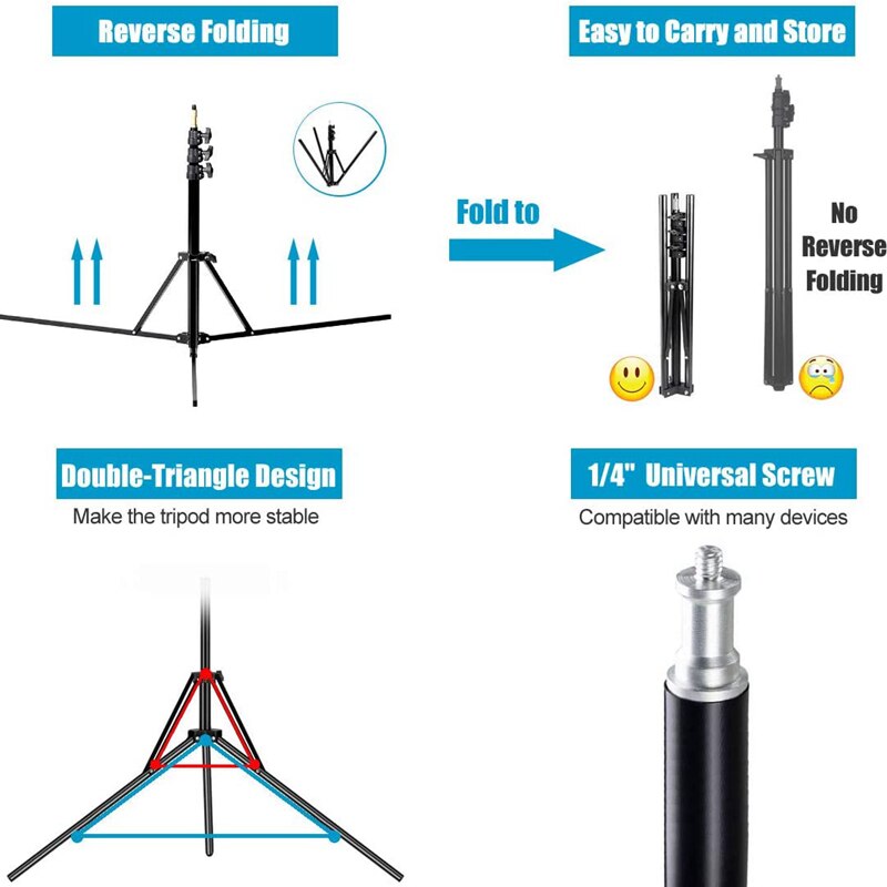 Nagnahz 78インチ写真照明三脚アルミ合金折りたたみ式 - Photography Lighting Triangle のレビューと価格