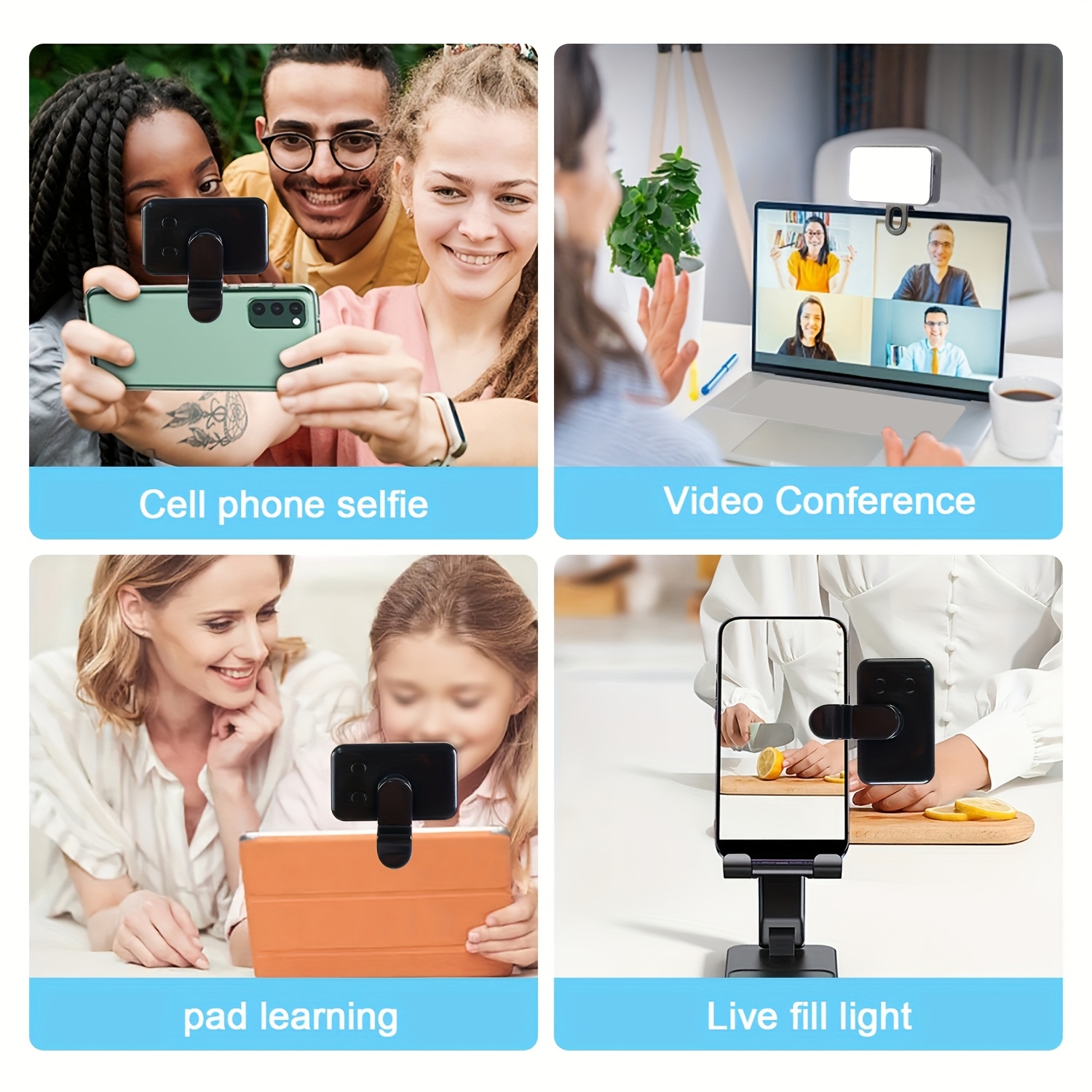 クリップ式携帯電話用フィルライト、冷光・中性光・暖光のオプシ - Photography Lighting Options のレビューと価格