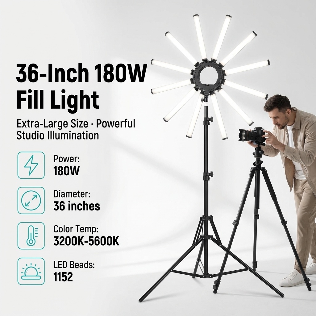 12アームマルチチューブ写真撮影照明キット 180W大型LE - Lighting In Photography Studio のレビューと価格