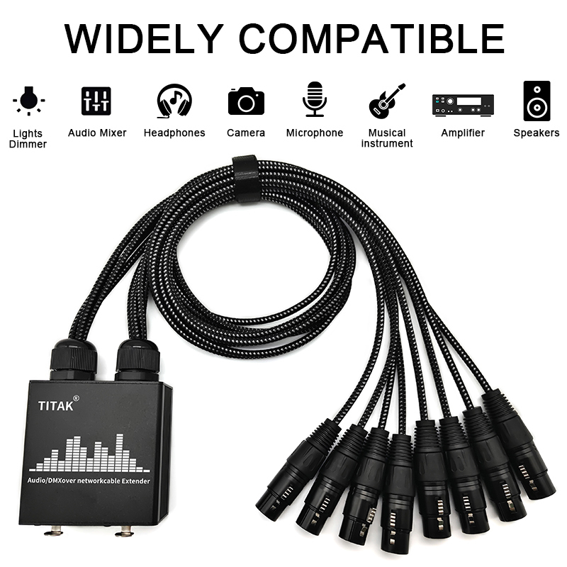 8チャンネルXLRスネークケーブル。RJ45接続で、ステージ - Photography Lighting Meter のレビューと価格