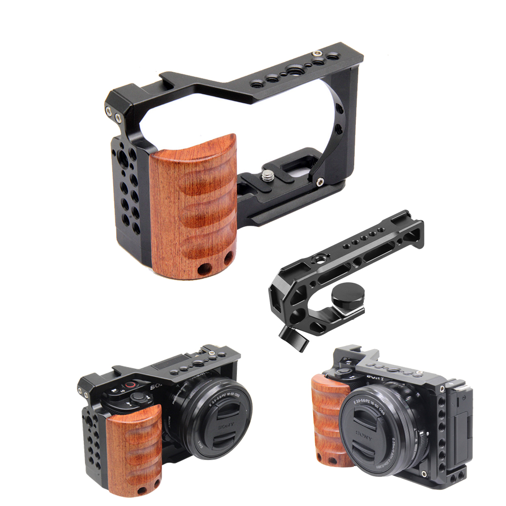 ソニーZV-E10用ケージカメラ、木製ハンドル付きコールドシ - Sony Camera Zv-E10 のレビューと価格