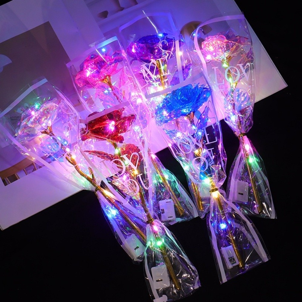 輝く金箔のバラの花 LED ライト カラフルな模擬バラの花束 - Photography Lighting Simulator Free のレビューと価格